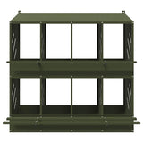 ZNTS Chicken Nesting Box with 8 Compartments Olive Green Metal 864349