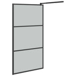 Walk-in Shower Wall 115x195cm Dark ESG Glass Black 151892