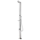 Garden Shower with Grey Base 225 cm Stainless Steel 3070782