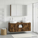 Bathroom Cabinet Set 4 pcs Smoked Oak Engineered Wood 3406467