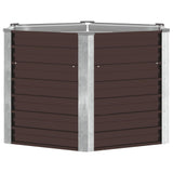 Garden Raised Bed Brown 129x129x77 cm Galvanised Steel 45721
