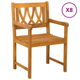 Garden Chairs 8 pcs Natural Solid Acacia Wood 3416305