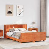 Bed Frame without Mattress Wax Brown 140x200 cm Solid Wood Pine 3323652