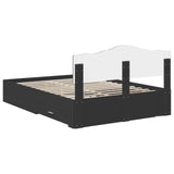 Bed Frame with Headboard Black 140 x 190 cm Engineered Wood 3413194