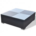 6 Piece Garden Lounge Set with Cushions Poly Rattan Black 42743