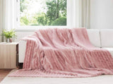 Throw Blankets 6 pcs Pink 240 x 220 cm Fleece 42016907