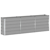 Planter Light Grey 240 x 40 x 75 cm Steel 42018137