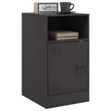 ZNTS Bedside Cabinets 2pcs Black 34.5x39x62 cm Steel 841764