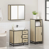3 Piece Bathroom Furniture Set Sonoma Oak Engineered Wood 3300956