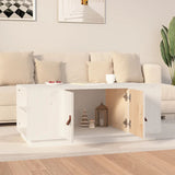 Coffee Table White 100x50x41 cm Solid Wood Pine 818256