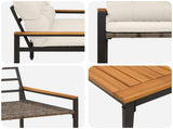Outdoor Furniture Set 4 pcs Cream White Poly Rattan 42025357