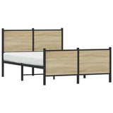 Metal Bed Frame without Mattress Sonoma Oak 120x200 cm 4007732