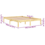 Bed Frame without Mattress Solid Wood Small Double 809987