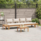 Garden Sofa Set 5 pcs Brown and Cream 3356872