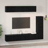 TV Cabinet Set 6 pcs Black Oak Engineered Wood 3393265