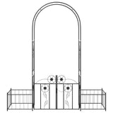Garden Arch with Lock Black 203 x 50 x 218 cm 42021346