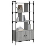 Bookcase with Doors Grey Sonoma 76.5x30x154.5 cm Engineered Wood 833351