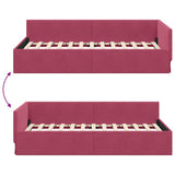 Corner Bed Frame with Headboard Wine Red 80 cm x 200 cm Velvet 42016065