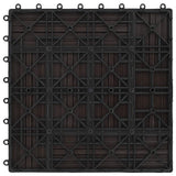 11 pcs Decking Tiles WPC 30x30 cm 1 sqm Dark Brown 45028