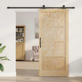 Sliding Door ORKDAL Brown 93 x 211 cm Solid Pine Wood 3333488
