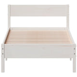 Bed Frame without Mattress White 75x190 cm Small Single Solid Wood Pine 842783