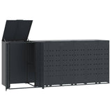 Wheelie Bin Storage for 4 Bins Anthracite 276x79x117 cm Steel 3279984