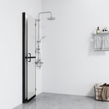 151195 Foldable Walk-in Shower Wall Frosted ESG Glass 100x190 cm
