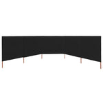 ZNTS 5-panel Wind Screen Fabric 600x120 cm Black 47164