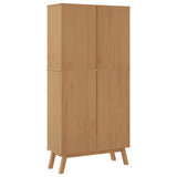Bookcase 4-Tier OLDEN Grey and Brown Solid Wood Pine 358613