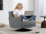 Upholstered Swivel Accent Chair with Thick Padding, Grey T3398P554105