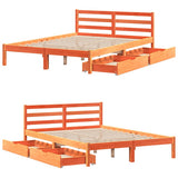 Bed Frame without Mattress Wax Brown 160x200 cm Solid Wood Pine 3301560