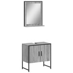 ZNTS 2 Piece Bathroom Cabinet Set Grey Sonoma Engineered Wood 3214337