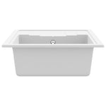 ZNTS Kitchen Sink with Overflow Hole Oval White Granite 147104