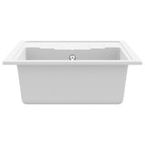 ZNTS Kitchen Sink with Overflow Hole Oval White Granite 147104