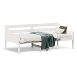 Day Bed without Mattress White 75x190 cm Small Single Solid Wood Pine 842843