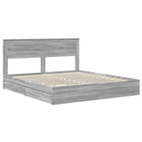 Storage Bed Grey Sonoma 200 x 200 cm Engineered Wood 3409892
