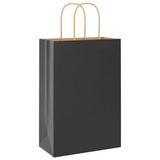 Paper Bags 250 pcs with Handles Black 21x11x31 cm 4101644