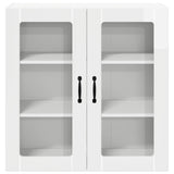 Wall Glass Cabinet LUCCA High Gloss White 80 x 31 x 80 cm 885069