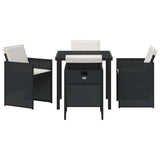 Garden Dining Set 5 pcs Black Poly Rattan 3380589