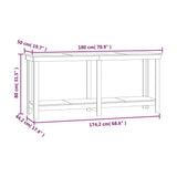 Work Bench 180x50x80 cm Solid Wood Pine 822511