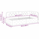 Corner Bed Frame with Headboard Cream 90 x 200 cm Fabric 42016501