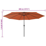 Garden Parasol with LED Lights 400 cm Terracotta 312535
