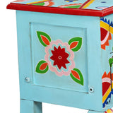 Console Table Solid Mango Wood Blue Hand Painted 244596