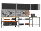 Work Cabinet Set with Shelf with Storage 10 pcs Black and Grey 3321514
