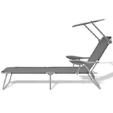 42934 Sun Lounger with Canopy Steel Grey