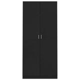 Wardrobe Black 90x52x200 cm Engineered Wood 800631