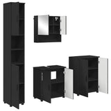 Bathroom Furniture Set 4 pcs Black Engineered wood & Metal 3393004