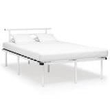 Bed Frame White Powder-coated metal, plywood Double Durable 324827