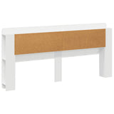 Headboard Cabinet with Storage High Gloss White Engineered Wood 8001295