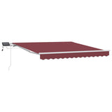 Manual Retractable Awning with LED Burgundy 300x250 cm 3214969